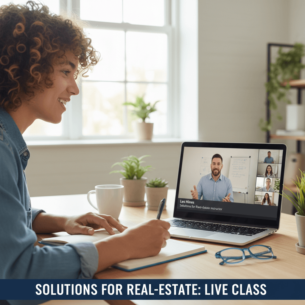 Student attending Solutions for Real-Estate training via video conference